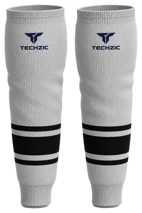 TECHZIC Knit Hockey Socks - K630-000 in Grey / Black