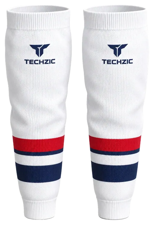TECHZIC Knit Hockey Socks - K630-000 in White / Red / Navy