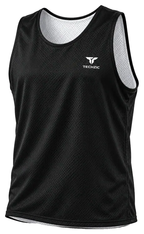 TECHZIC Reversible Mesh Lacrosse Jersey in Black / White