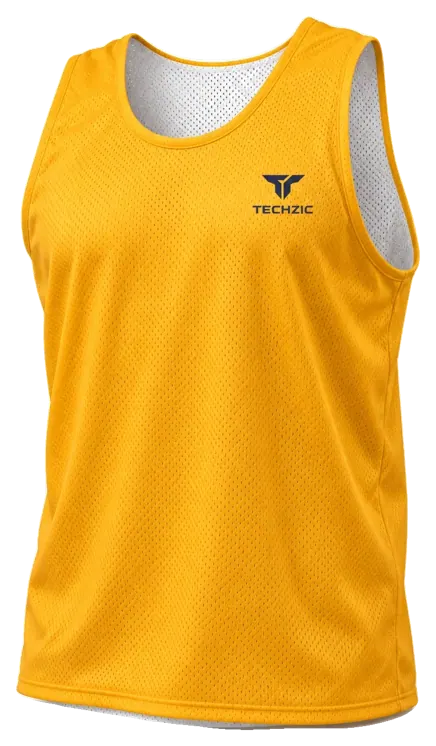 TECHZIC Reversible Mesh Lacrosse Jersey in Gold / White