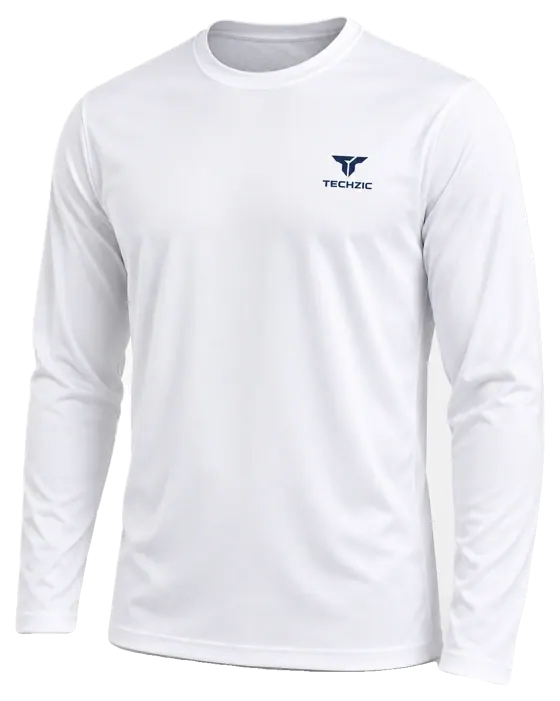 TECHZIC Long-Sleeve Performance Tee - White