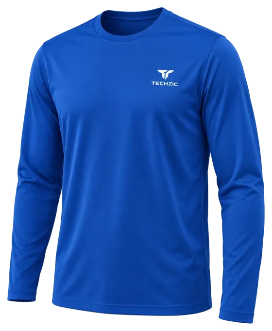 TECHZIC Long-Sleeve Performance Tee in Royal Blue