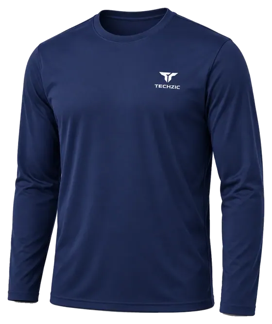 TECHZIC Long-Sleeve Performance Tee in Navy