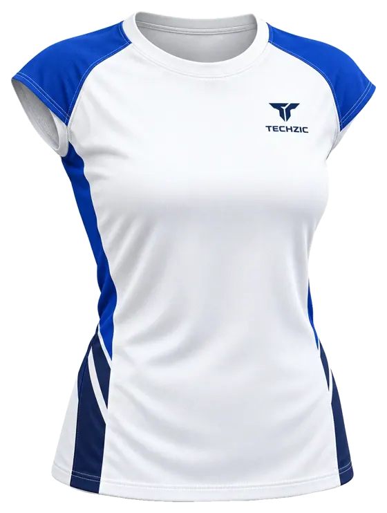 TECHZIC Cap-Sleeve Crew Volleyball Jersey