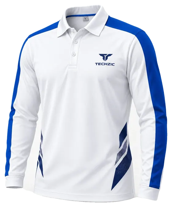 TECHZIC Long-Sleeve Three-Button Polo