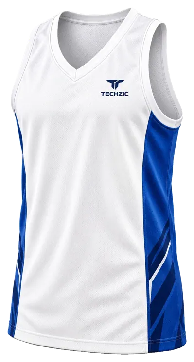 TECHZIC Side-Insert V-Neck Basketball Jersey