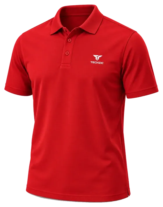 TECHZIC Performance Polo in Red