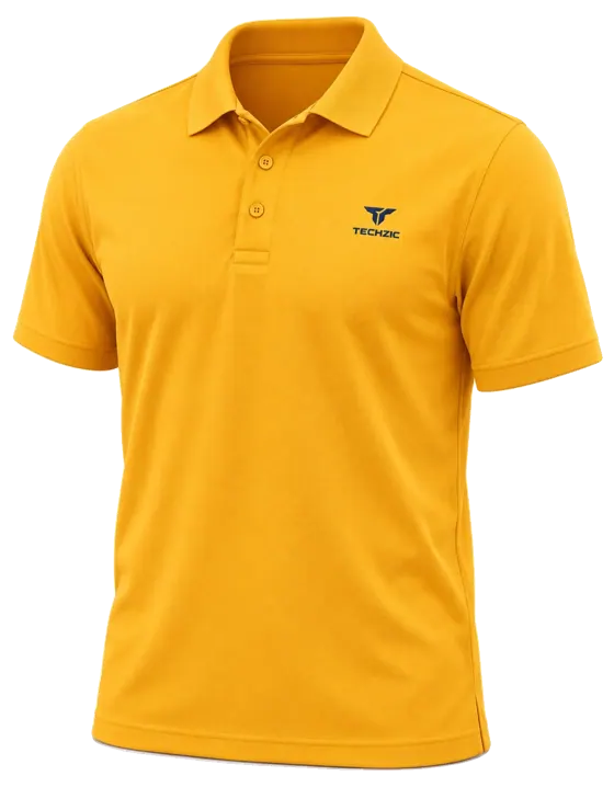 TECHZIC Performance Polo in Gold