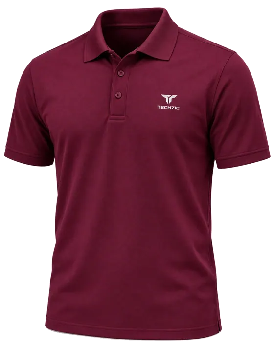 TECHZIC Performance Polo in Maroon