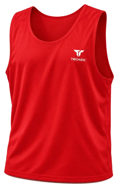 TECHZIC Practice Scrimmage Vest in Red