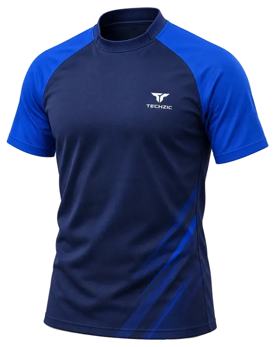 TECHZIC Raglan Stand-Collar Rugby Jersey