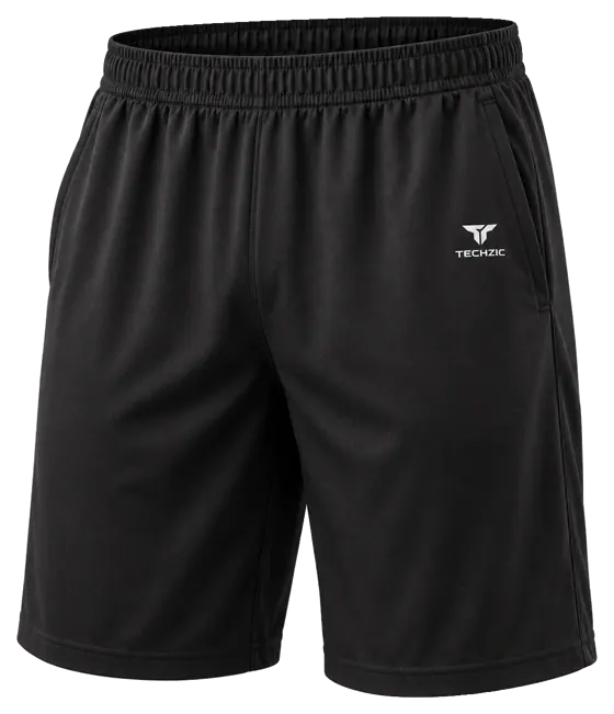 TECHZIC 9-inch Pocket Performance Shorts - Black