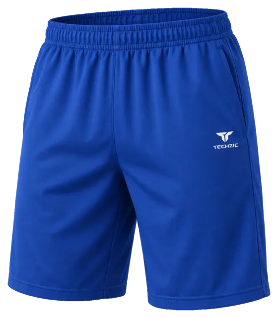TECHZIC 9-inch Pocket Performance Shorts in Royal Blue