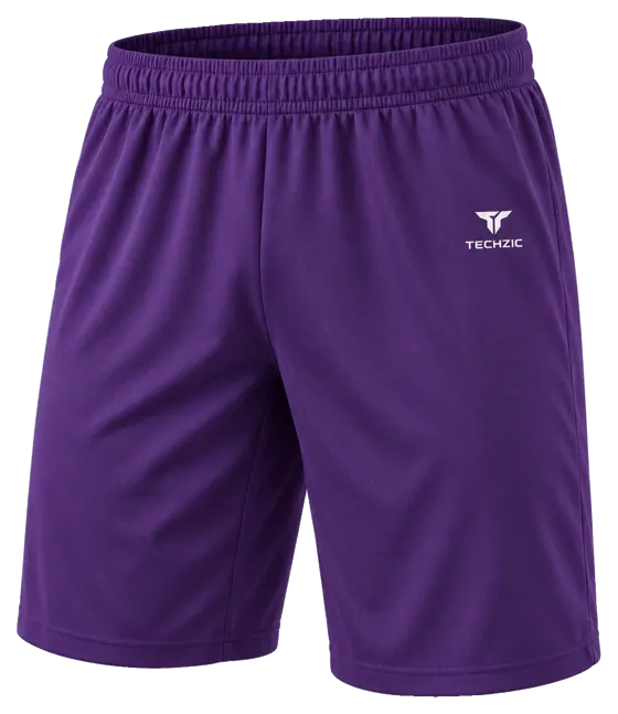 TECHZIC 9-inch Team Performance Shorts in Purple