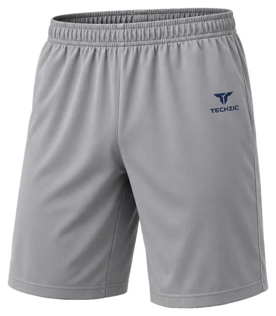 TECHZIC 9-inch Team Performance Shorts in Grey