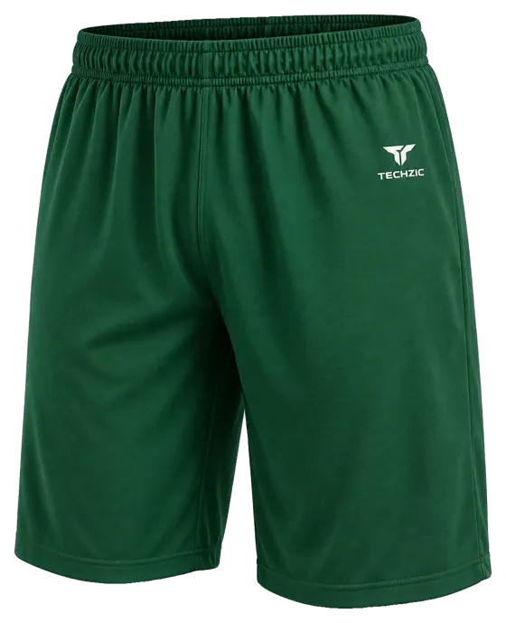 TECHZIC 9-inch Team Performance Shorts in Dark Green