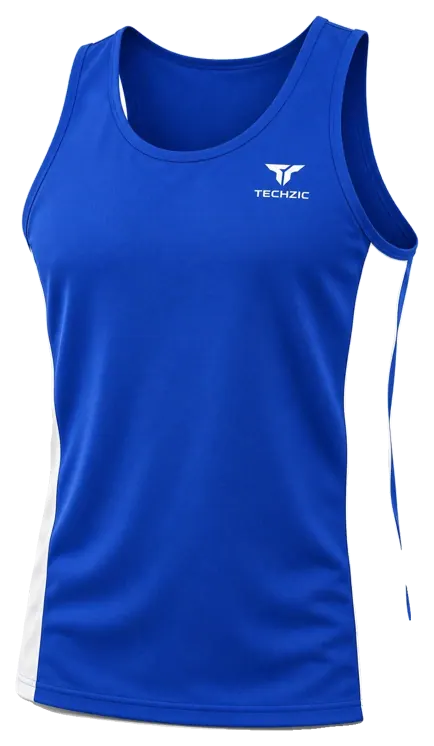 TECHZIC Side-Panel Track Singlet - Royal / White