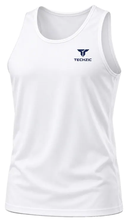 TECHZIC Classic Track Singlet - White