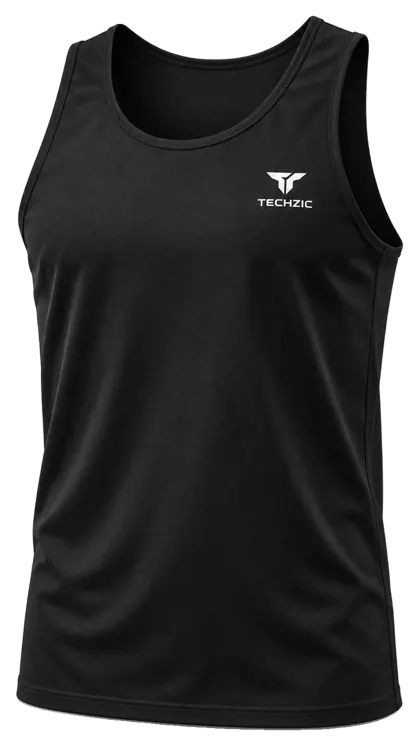 TECHZIC Classic Track Singlet in Black