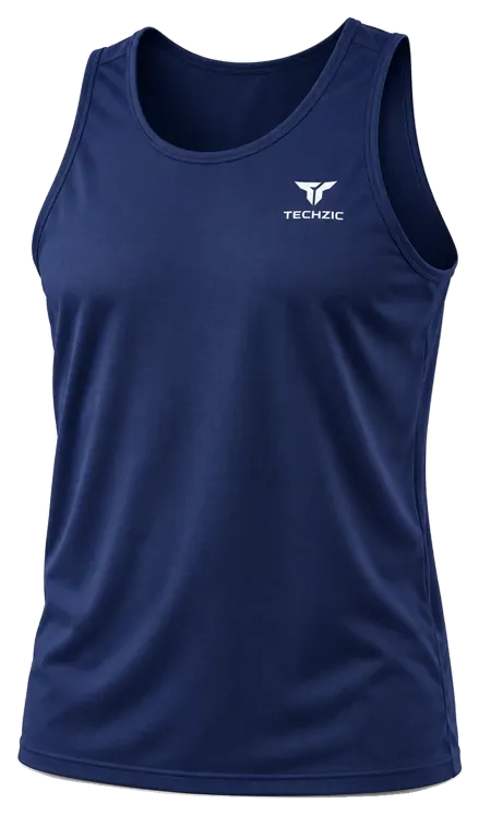 TECHZIC Classic Track Singlet in Navy
