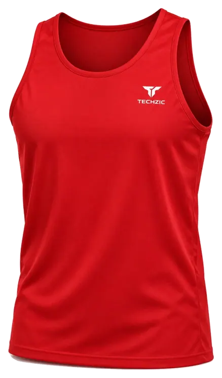 TECHZIC Classic Track Singlet in Red