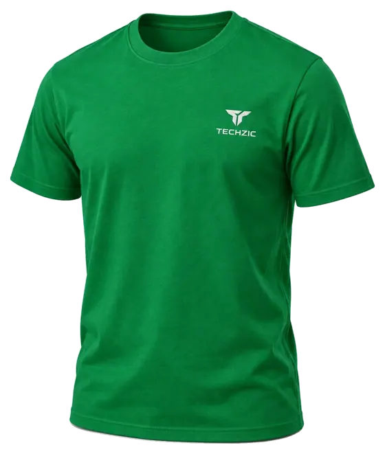 TECHZIC Classic Crew Tee in Kelly Green