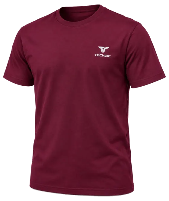 TECHZIC Classic Crew Tee in Maroon