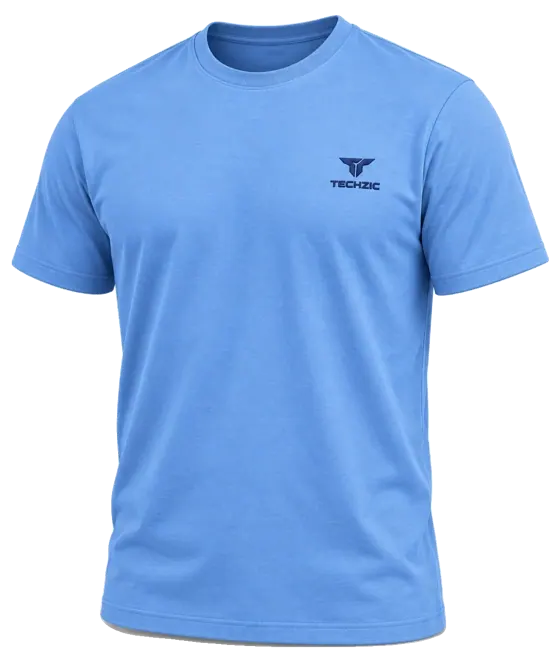 TECHZIC Classic Crew Tee in Sky Blue