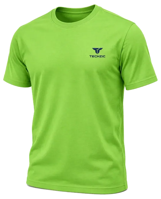 TECHZIC Classic Crew Tee in Lime Green