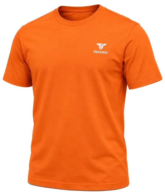 TECHZIC Classic Crew Tee in Orange