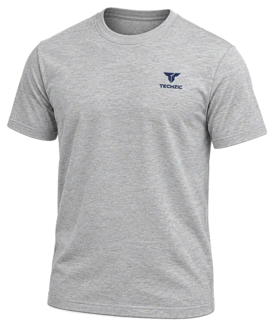 TECHZIC Classic Crew Tee in Heather Grey