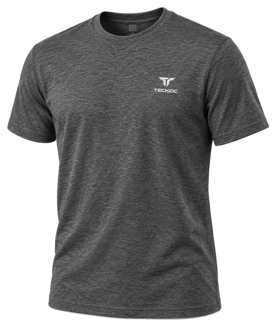 TECHZIC Classic Crew Tee in Heather Charcoal
