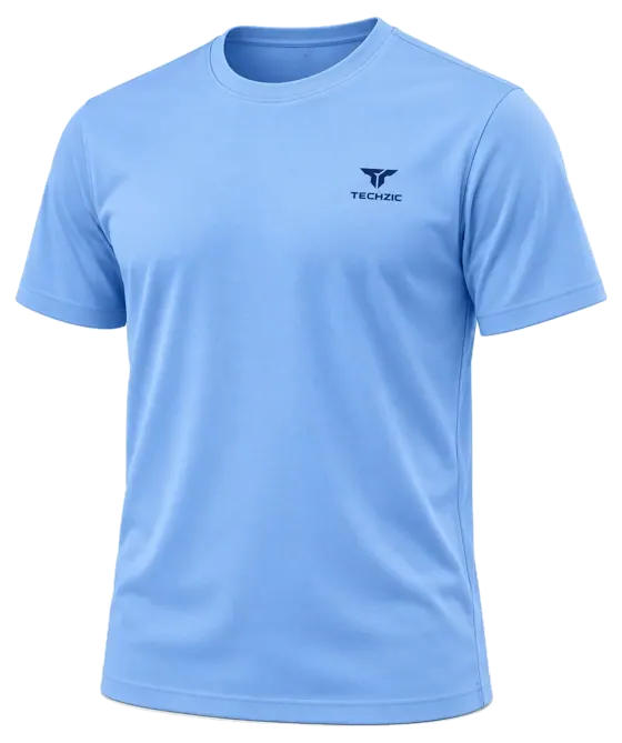 TECHZIC Performance Crew Tee in Sky Blue