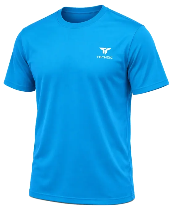 TECHZIC Performance Crew Tee in Pro Blue