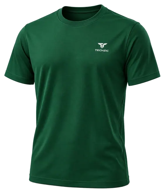 TECHZIC Performance Crew Tee in Dark Green