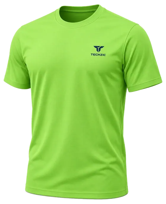 TECHZIC Performance Crew Tee in Lime Green