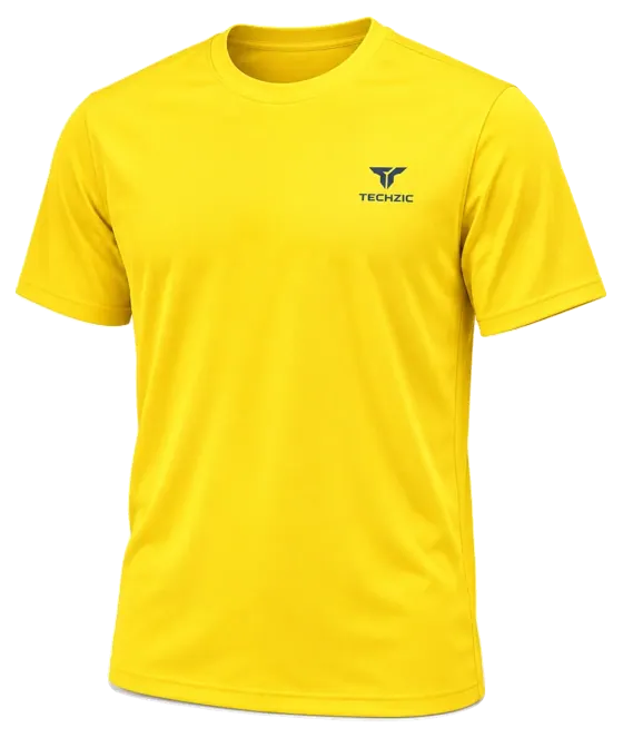TECHZIC Performance Crew Tee in Maize Yellow