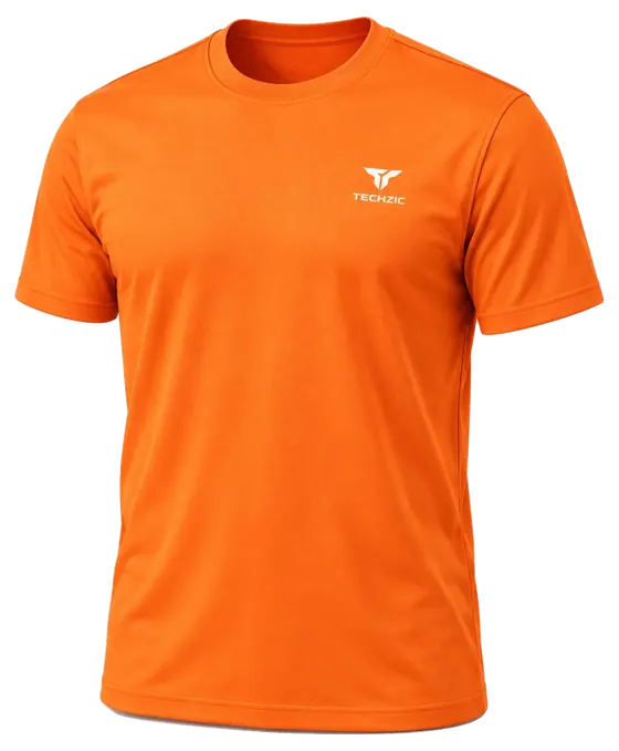 TECHZIC Performance Crew Tee in Orange