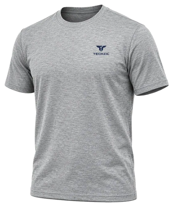 TECHZIC Performance Crew Tee in Heather Grey