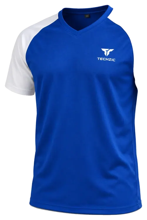 TECHZIC Contrast Raglan Performance Tee - Royal / White