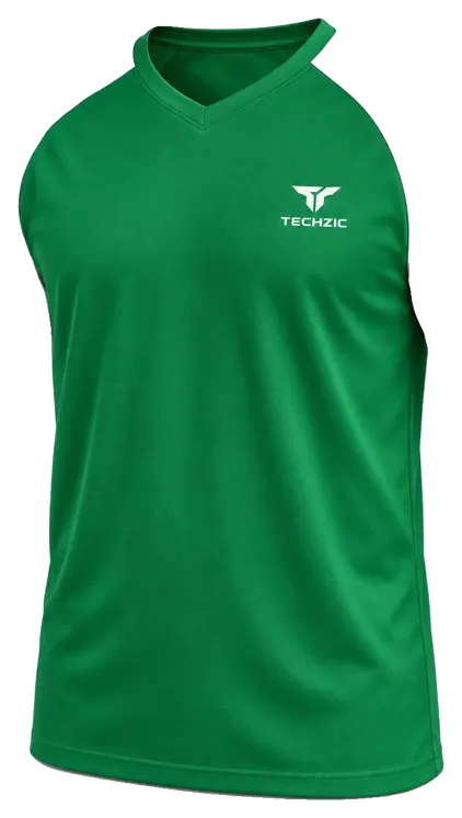 TECHZIC Contrast Raglan Performance Tee in Kelly / White