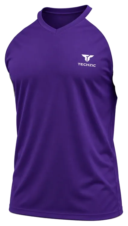 TECHZIC Contrast Raglan Performance Tee in Purple / White