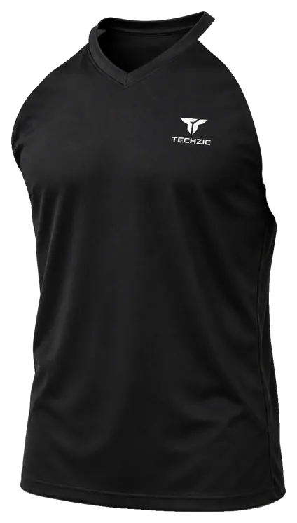 TECHZIC Contrast Raglan Performance Tee in Black / White