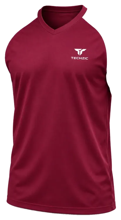 TECHZIC Contrast Raglan Performance Tee in Maroon / White