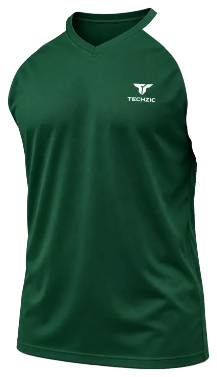 TECHZIC Contrast Raglan Performance Tee in Dark Green / White