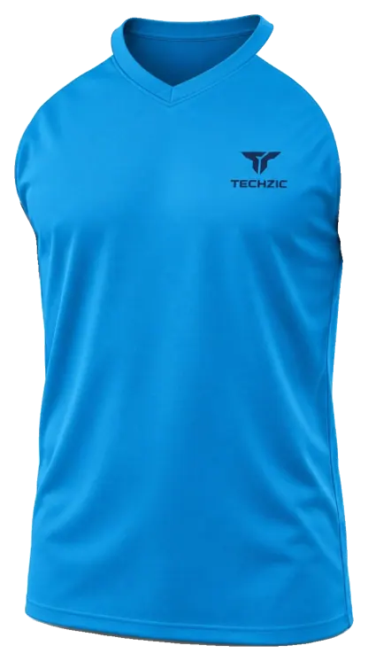 TECHZIC Contrast Raglan Performance Tee in Pro Blue / White