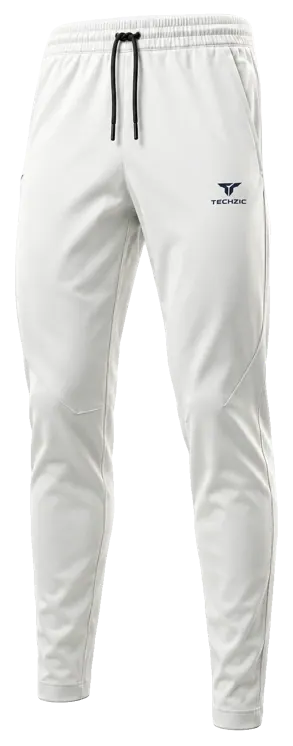 TECHZIC Men's Panelled Tapered Pants - Off White / Black