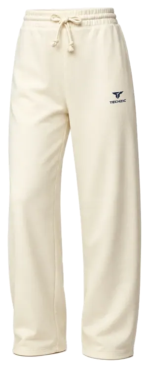 TECHZIC Women's Relaxed Hemmed Lounge Pants - Cream