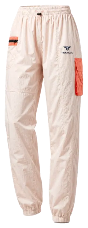 TECHZIC Women's Contrast-Pocket Cargo Pants - Blush / Coral