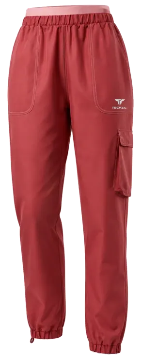 TECHZIC Women's Cargo Joggers - Dusty Red